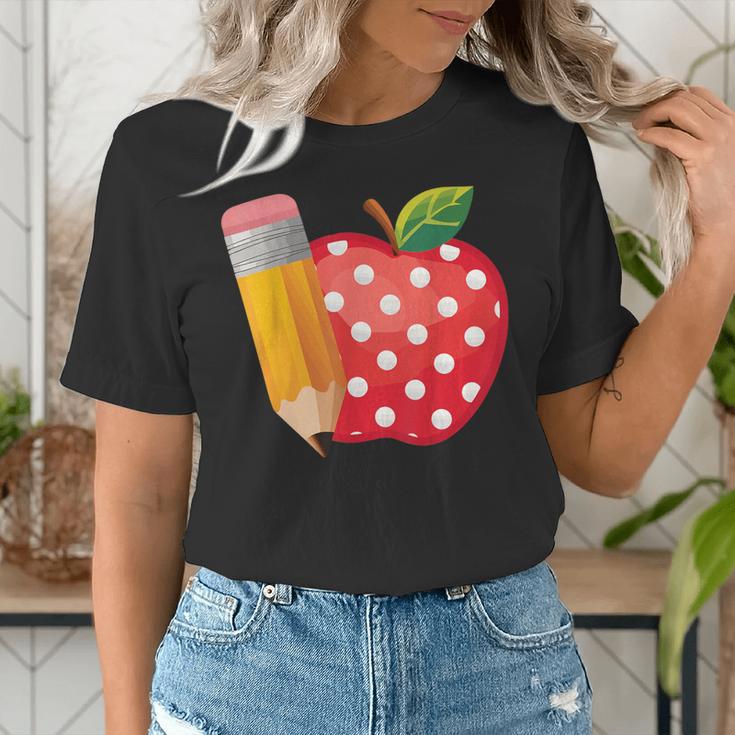 Back To School Pencil And Apple Teacher Student Women's T-Shirt, funny gift Back To School Pencil And Apple Teacher Student Women's T-Shirt, funny gift