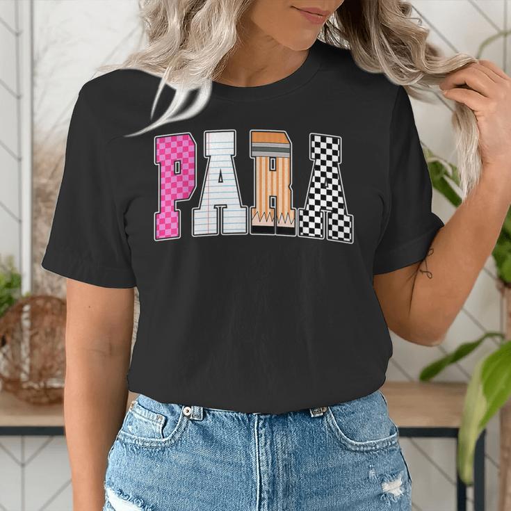 Back To School Teacher Para Preppy Checkered Para Life Women's T-Shirt, funny gift