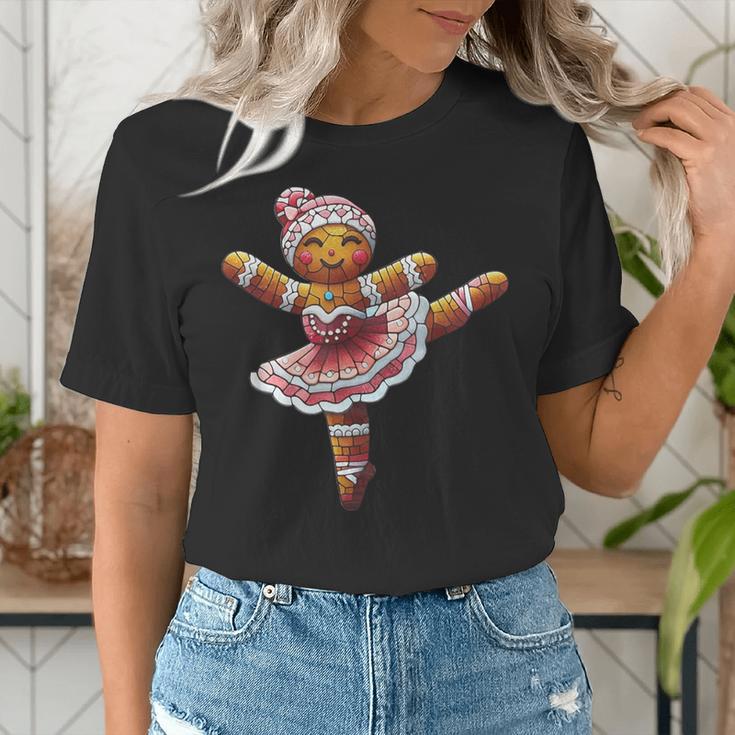 Ballet Dancer Gingerbread Christmas Dance Teacher Girl Women Women's T-Shirt, funny gift