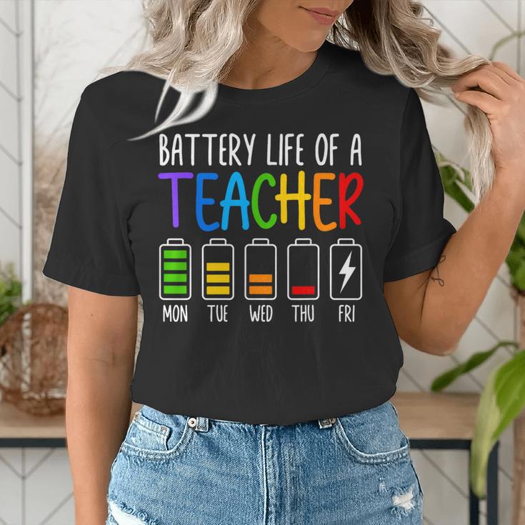 Battery Life Of A Teacher School Teacher Appreciation Women's T-Shirt, funny gift Battery Life Of A Teacher School Teacher Appreciation Women's T-Shirt, funny gift