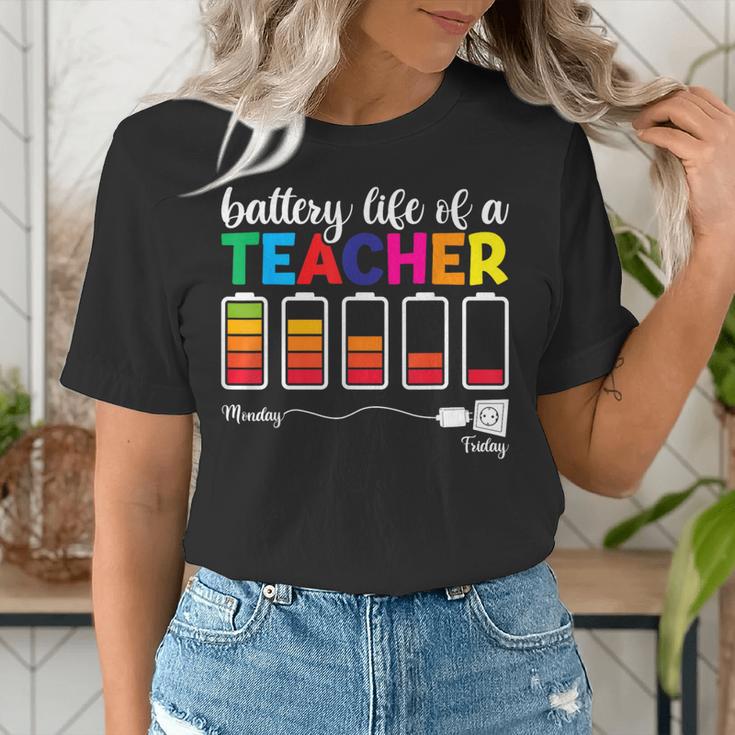 Battery Life Of a Teacher Shirt Thanksgiving Teacher Women's T-Shirt, funny gift