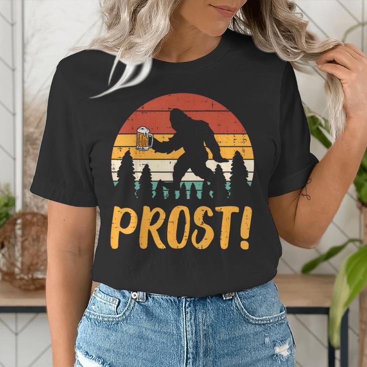 Bigfoot Sasquatch Prost Retro Bavarian Oktoberfest Men Women Women's T-Shirt, funny gift