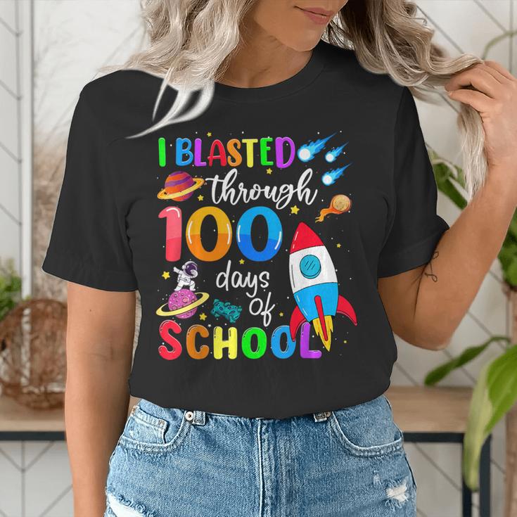 I Blasted Through 100 Days Of School 100th Day Teacher Kids Women's T-Shirt, funny gift I Blasted Through 100 Days Of School 100th Day Teacher Kids Women's T-Shirt, funny gift