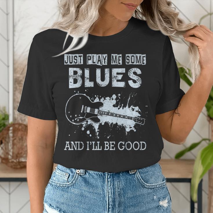 Blues Music Band Lover Vintage Guitar Teacher Blues Women's T-Shirt, funny gift