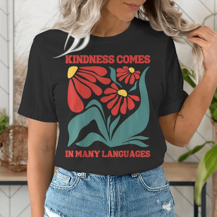 Boho Flower ESL Teacher Kindness Comes In Many Languages Women's T-Shirt, Esl Teacher Shirts, funny gift Boho Flower ESL Teacher Kindness Comes In Many Languages Women's T-Shirt, Esl Teacher Shirts, funny gift