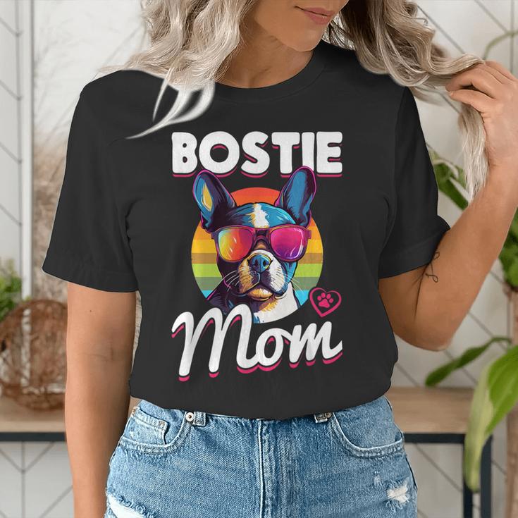 Boston Terrier Bostie Dog Breed Pet Bostie Mom Women's T-Shirt, Boston Terrier Mom Shirts, funny gift