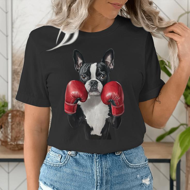 Boston Terrier Boxing Women's T-Shirt, funny gift
