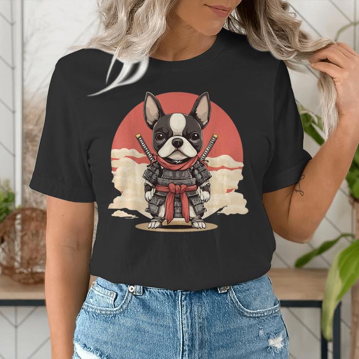Boston Terrier Dog Japanese Style Samurai Dogs Women's T-Shirt, funny gift