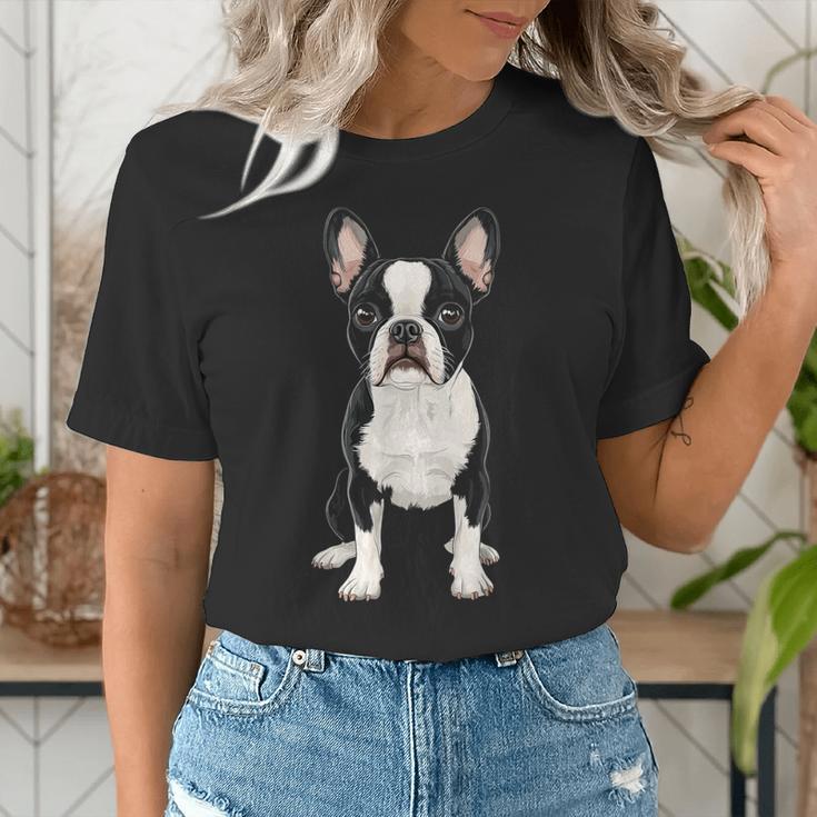 Boston Terrier Dog Motif Pet Art Boston Terrier For Men Women Kids Women's T-Shirt, funny gift