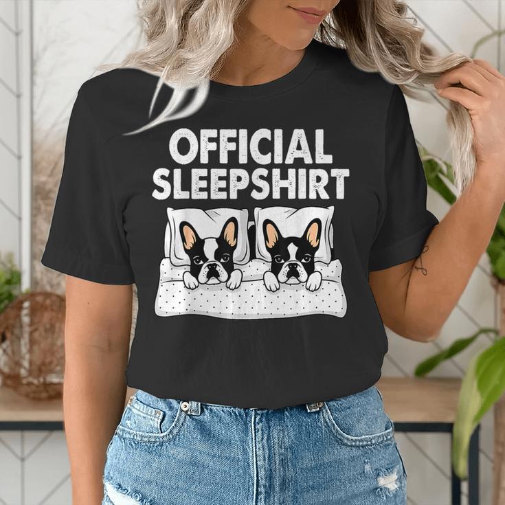 Boston Terrier Dog Official Sleep Pajamas Nightgown Women's T-Shirt, funny gift