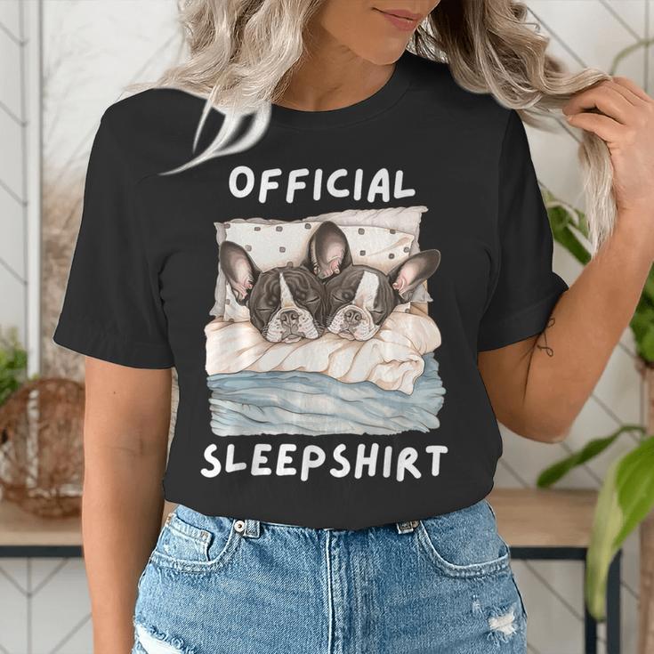 Boston Terrier Dog Official Sleepshirt Pajamas Nightgown Men Women Girls Kids Women's T-Shirt, funny gift