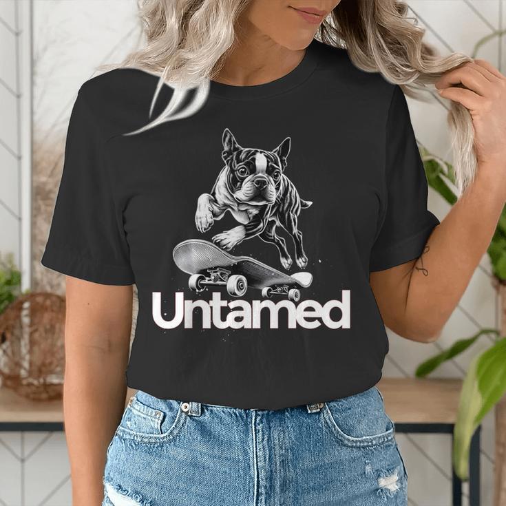 Boston Terrier Dog Untamed For Men Women Women's T-Shirt, funny gift