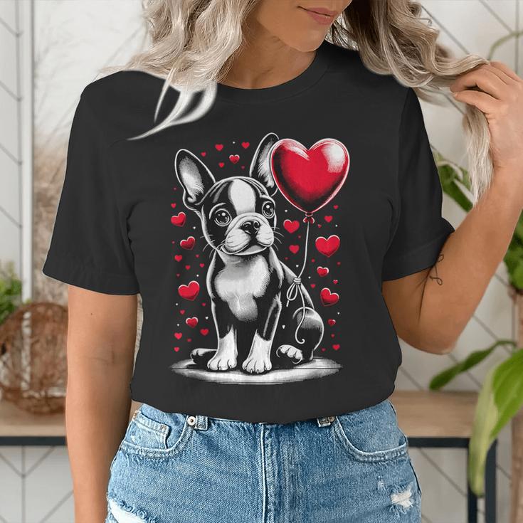Boston Terrier Dog Valentine's Day Dog Owner Women's T-Shirt, funny gift