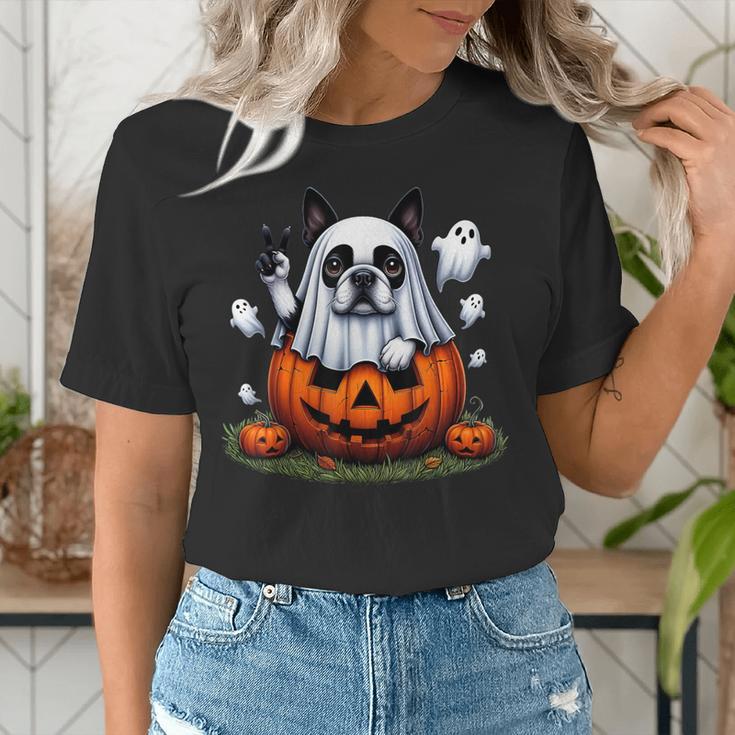 Boston Terrier Ghost Boo Halloween Kids Women's T-Shirt, Boston Terrier Halloween Shirts, Boston Terrier Ghost Shirts, funny gift