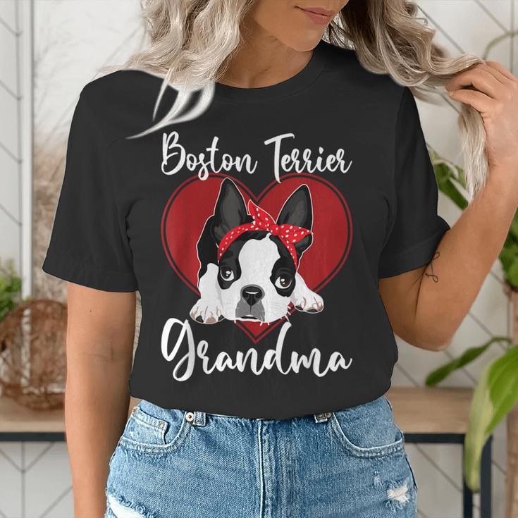 Boston Terrier Grandma Dog Owner Boston Terrier For Men Women Women's T-Shirt, funny gift