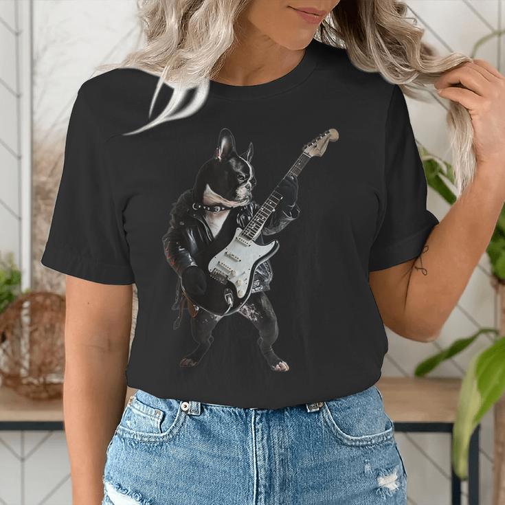 Boston Terrier Guitar Women's T-Shirt, funny gift