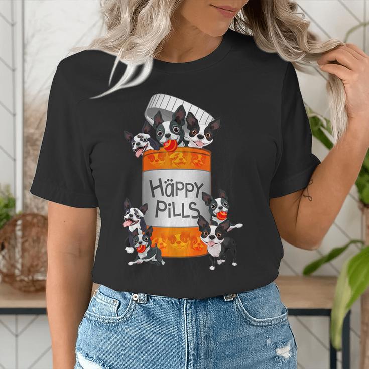 Boston Terrier Happy Pills T-Shirt Women's T-Shirt, funny gift