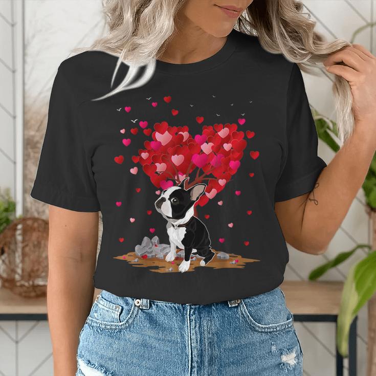 Boston Terrier Lover Heart Shape Boston Terrier Valentine Women's T-Shirt, funny gift