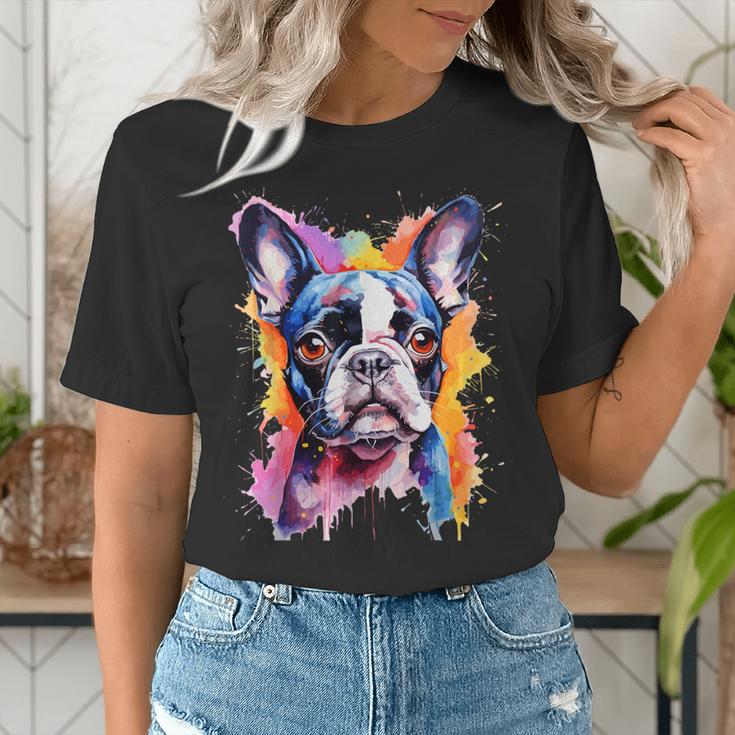Boston Terrier Lover Pop Art Color Boston Terrier Dog For Men Women Girls Kids Women's T-Shirt, funny gift