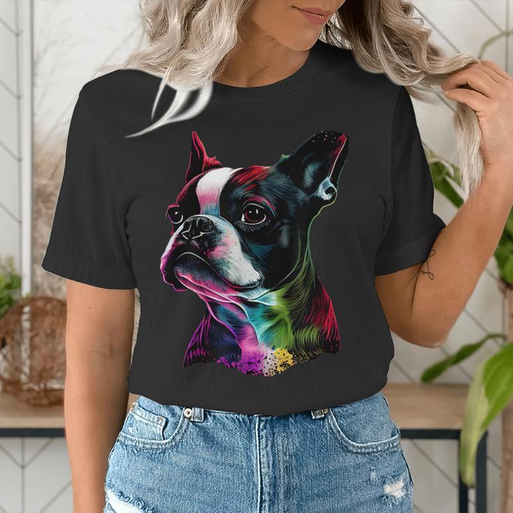 Boston Terrier Lovers Colorful Pop Art Boston Terrier Women's T-Shirt, funny gift