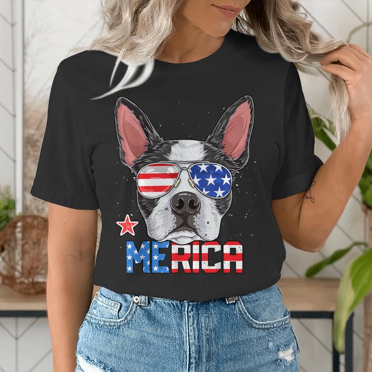 Boston Terrier Merica 4th Of July T Shirt Men Boys Dog Puppy Women's T-Shirt, Boston Terrier 4th Of July Shirts, funny gift
