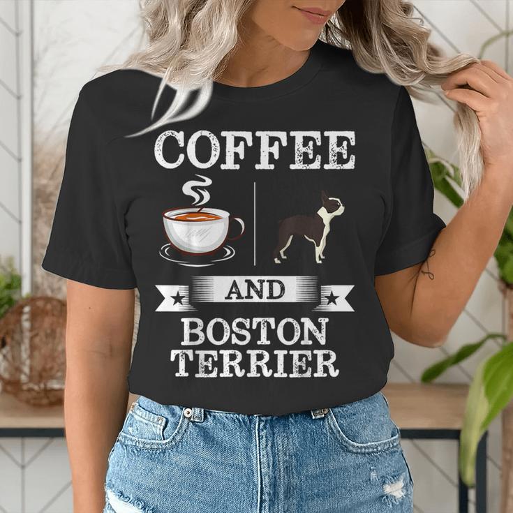 Boston Terrier Shirt Coffee And Boston Terrier Cute Dog For Men Women Girls Kids Women's T-Shirt, funny gift