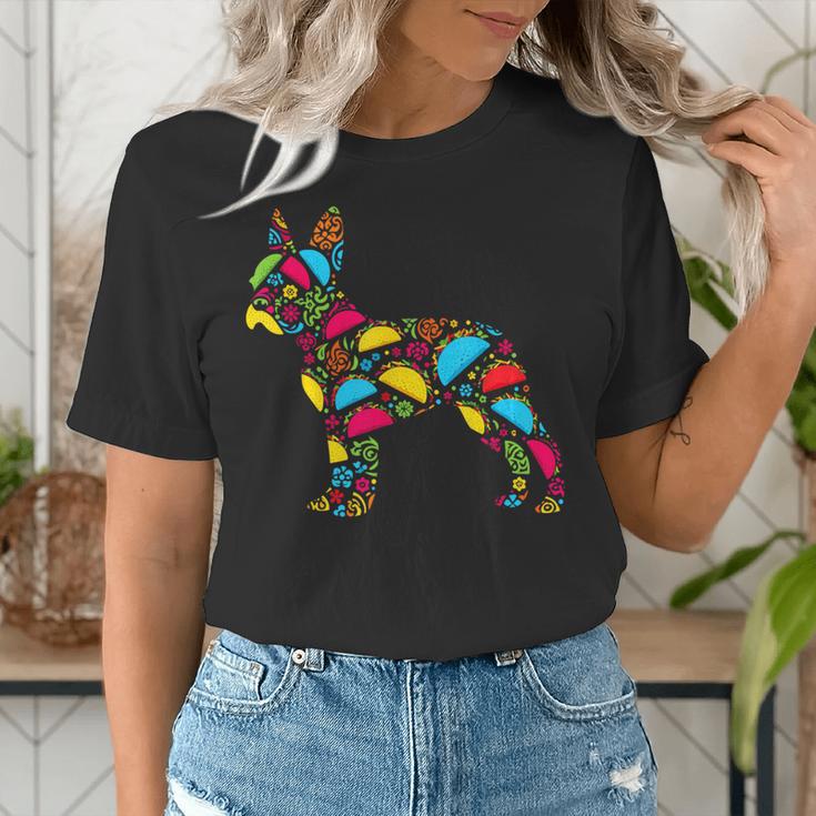 Boston Terrier Tacos Mexican Cinco De Mayo Taco Women's T-Shirt, funny gift