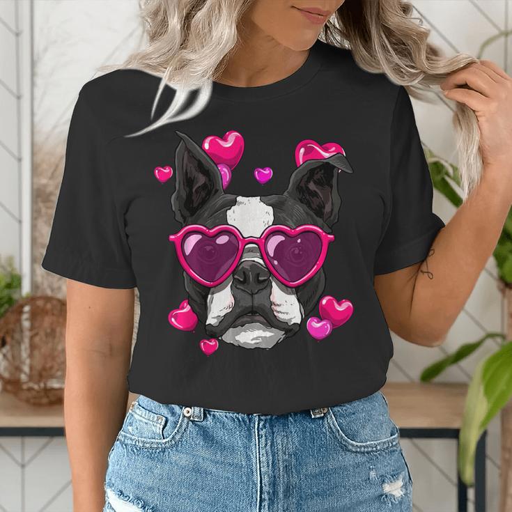 Boston Terrier Valentines Day Shirt Heart Dog Lover Women's T-Shirt, funny gift