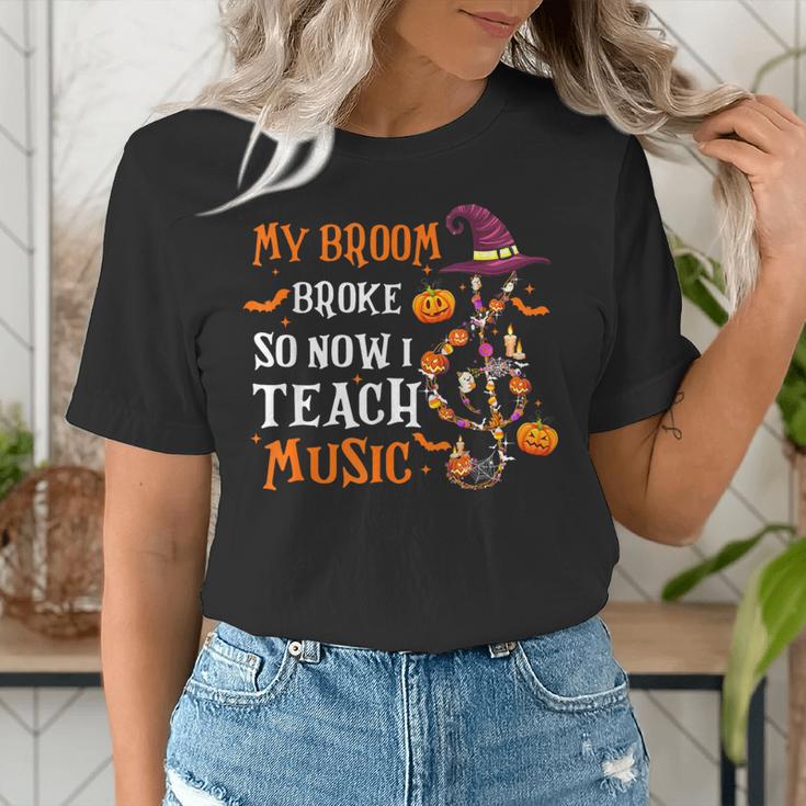 My Broom Broke So Now I Teach Music Teacher Halloween Women's T-Shirt, funny gift My Broom Broke So Now I Teach Music Teacher Halloween Women's T-Shirt, funny gift