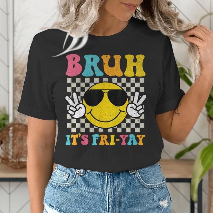 Bruh It's Fri-Yay Friday Weekend Smile Face Teacher Student Women's T-Shirt, funny gift