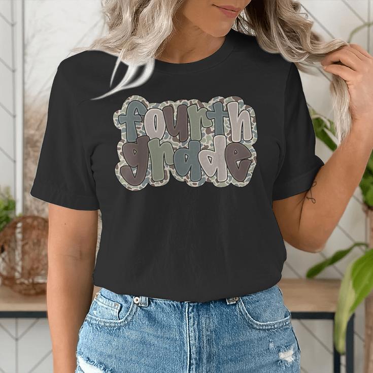 Camo Team 4th Grade Squad Back To School Teacher Kids Boys Women's T-Shirt, 4th Grade Teacher Shirts, funny gift
