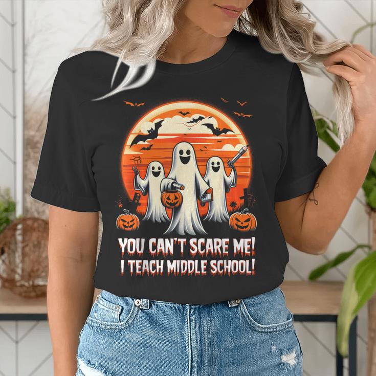 You Can't Scare Me I Teach Middle School Teacher Halloween Women's T-Shirt, funny gift