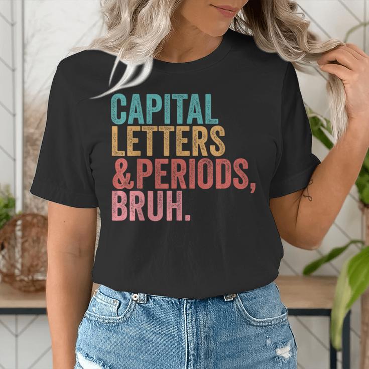 Capital Letters And Periods Bruh Teacher Women's T-Shirt, funny gift Capital Letters And Periods Bruh Teacher Women's T-Shirt, funny gift