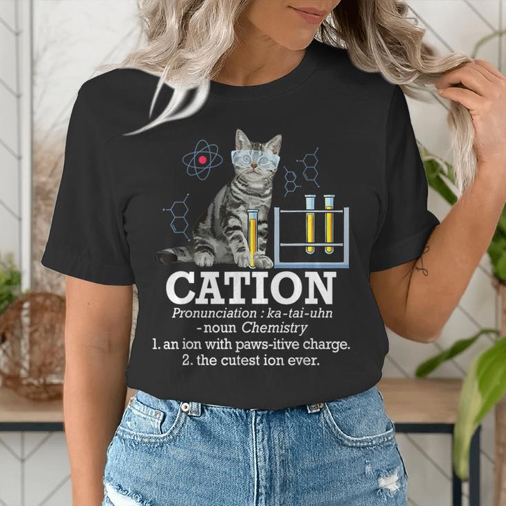 Cation Chemistry Humor Science Teacher Cat Pun Women's T-Shirt, Science Teacher Shirts, funny gift Cation Chemistry Humor Science Teacher Cat Pun Women's T-Shirt, Science Teacher Shirts, funny gift