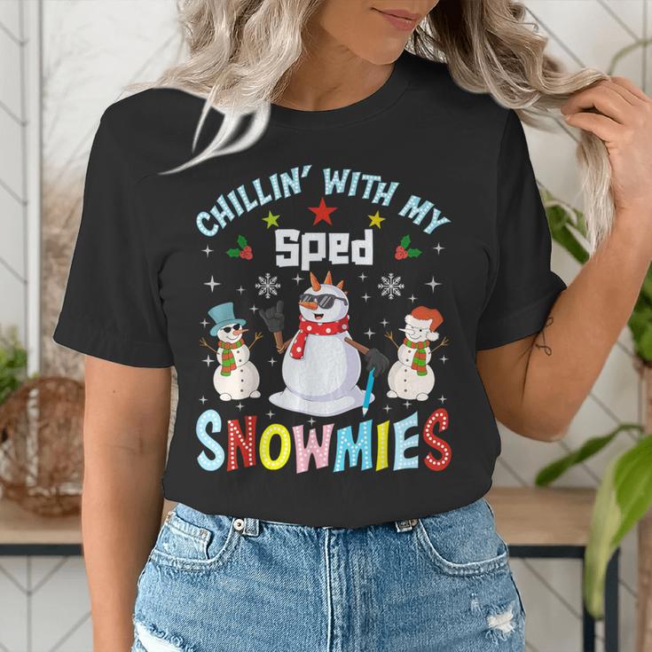 Chillin With My Sped Snowmies Teacher Student Christmas Women's T-Shirt, funny gift Chillin With My Sped Snowmies Teacher Student Christmas Women's T-Shirt, funny gift
