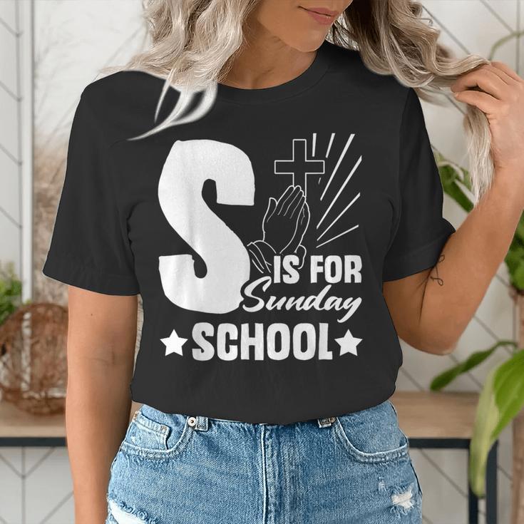 Christian Teacher S Is For Sunday School Essentials Women's T-Shirt, funny gift