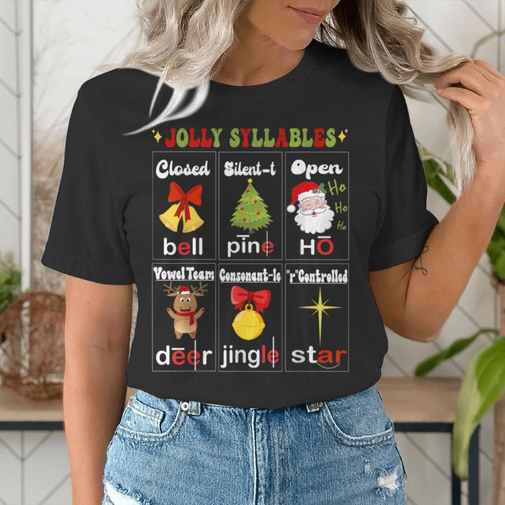 Christmas Reading Teacher Syllable Types Reading Teacher Women's T-Shirt, funny gift Christmas Reading Teacher Syllable Types Reading Teacher Women's T-Shirt, funny gift