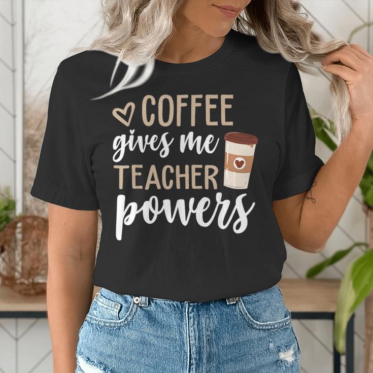 Coffee Gives Me Teacher Powers Teacher Women's T-Shirt, funny gift Coffee Gives Me Teacher Powers Teacher Women's T-Shirt, funny gift