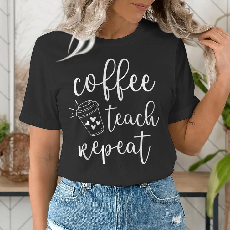 Coffee Teach Repeat Cute Costume Teacher Coffee Lover Women's T-Shirt, funny gift