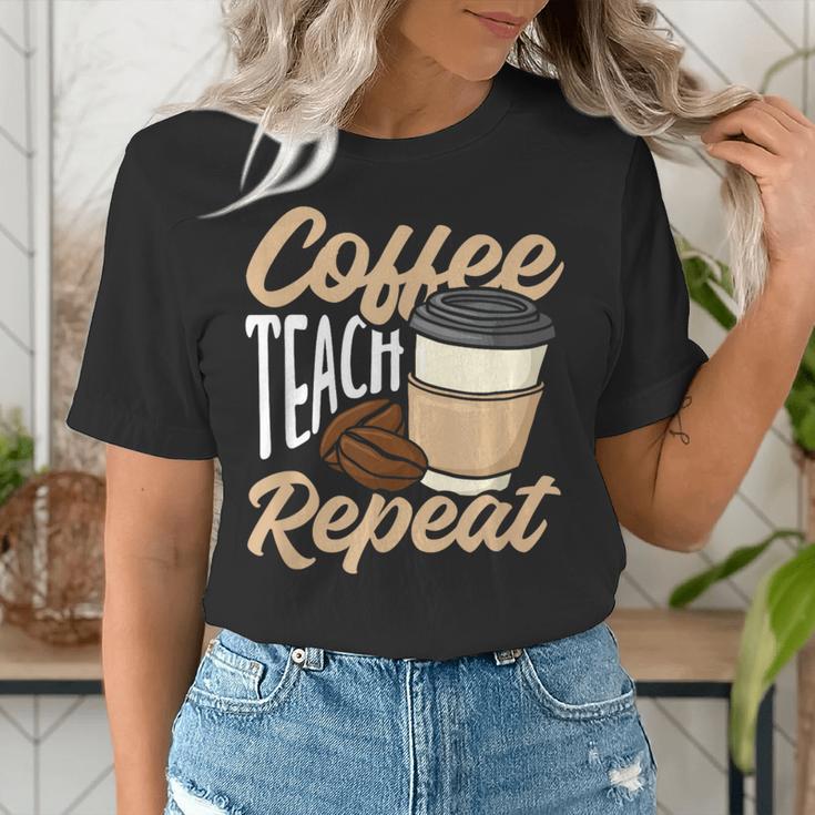 Coffee Teach Repeat Teacher Women's T-Shirt, funny gift Coffee Teach Repeat Teacher Women's T-Shirt, funny gift