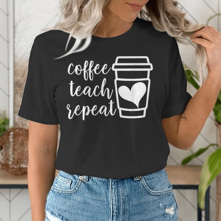Coffee Teach Repeat Women's Misses Plus Size Teacher Women's T-Shirt, funny gift Coffee Teach Repeat Women's Misses Plus Size Teacher Women's T-Shirt, funny gift