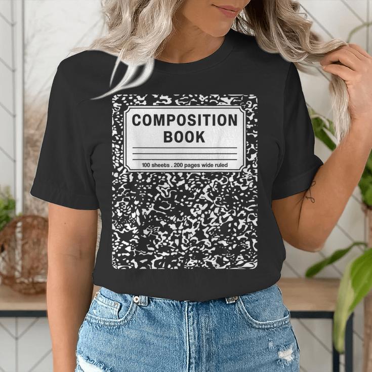 Composition Book Notebook Teachers Matching Group Halloween Women's T-Shirt, funny gift
