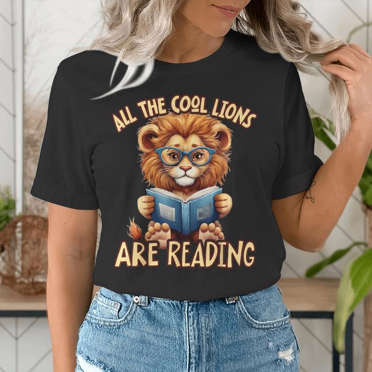 All The Cool Lions Are Reading Lion Teacher Men Women Kids Women's T-Shirt, funny gift