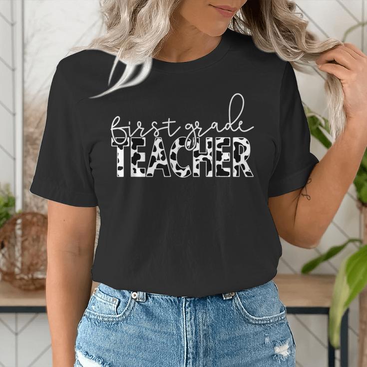 Cow Print For Elementary School First Grade Teachers Women's T-Shirt, First Grade Teacher Shirts, funny gift Cow Print For Elementary School First Grade Teachers Women's T-Shirt, First Grade Teacher Shirts, funny gift