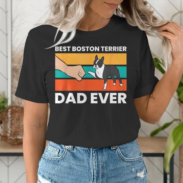 Cute Boston Terrier Best Boston Terrier Dad Ever Women's T-Shirt, Boston Terrier Dad Shirts, funny gift