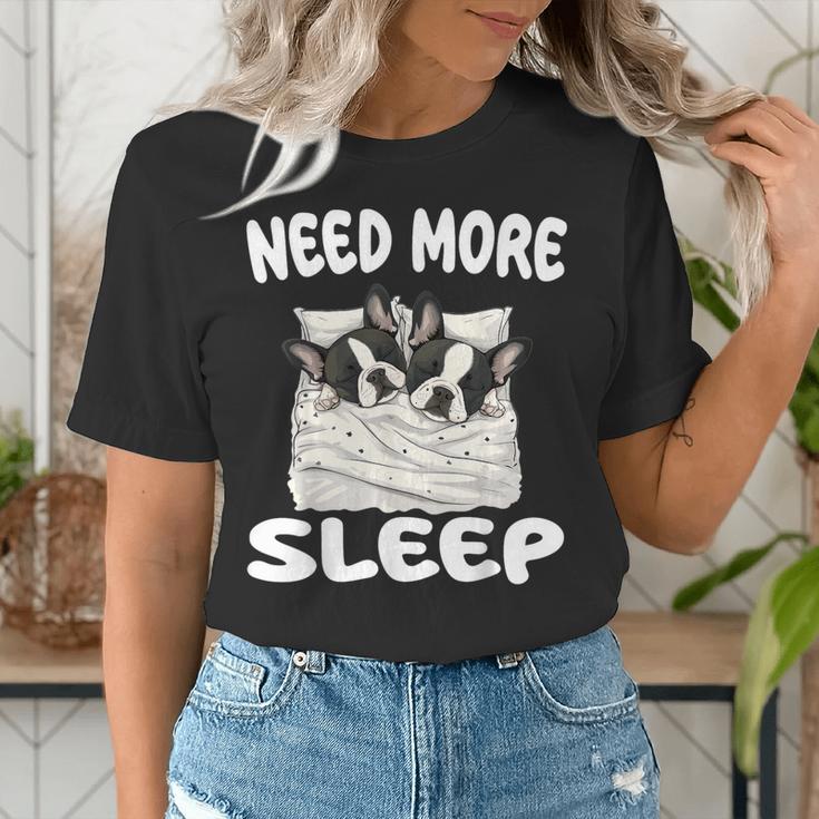 Cute Boston Terrier Need More Sleep Pajamas Nightgown Women's T-Shirt, funny gift