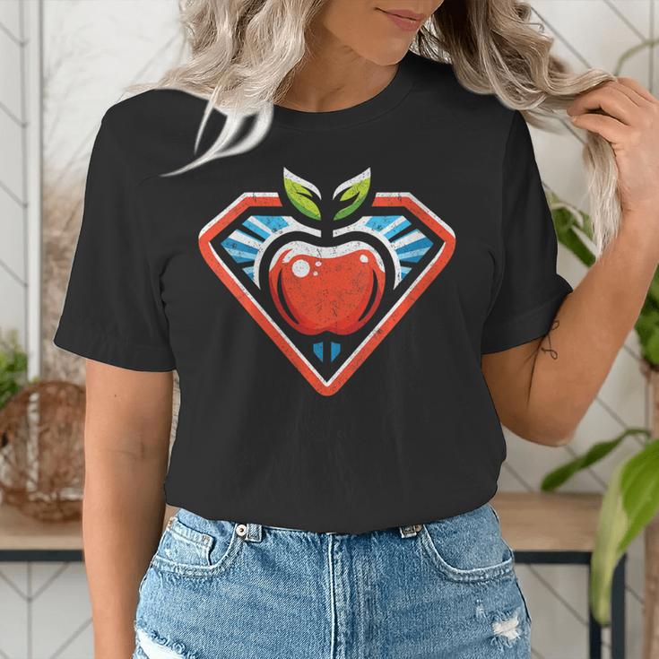 Cute Distressed Super Teacher Superhero Apple Women's T-Shirt, Super Teacher Shirts, funny gift Cute Distressed Super Teacher Superhero Apple Women's T-Shirt, Super Teacher Shirts, funny gift