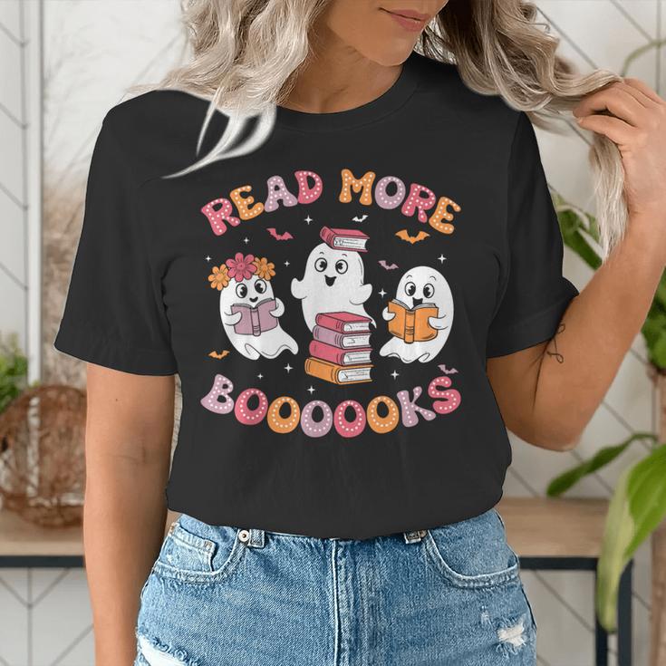 Cute Ghost Book Read More Books Teachers Halloween Women's T-Shirt, funny gift
