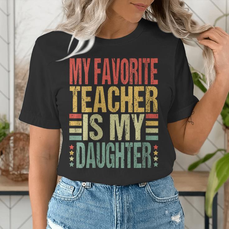 Dad My Favorite Teacher Is My Daughter Proud Daddy Women's T-Shirt, funny gift