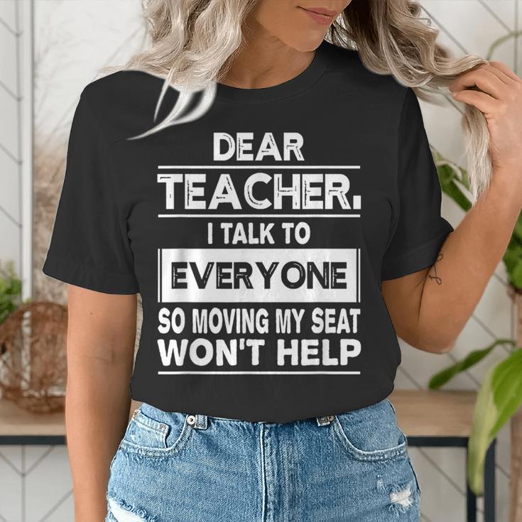 Dear Teacher i Talk To Everyone Funny Back To School Women's T-Shirt, funny gift
